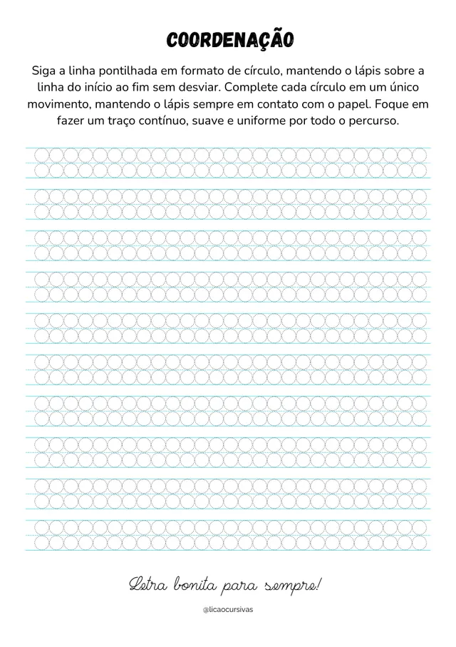 Atividade de Caligrafia do Kit