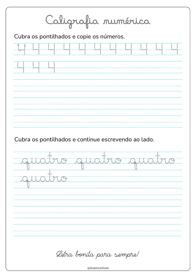 Atividade de Caligrafia do Kit
