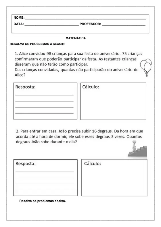 4º ano, Matemática: Resolução de problemas